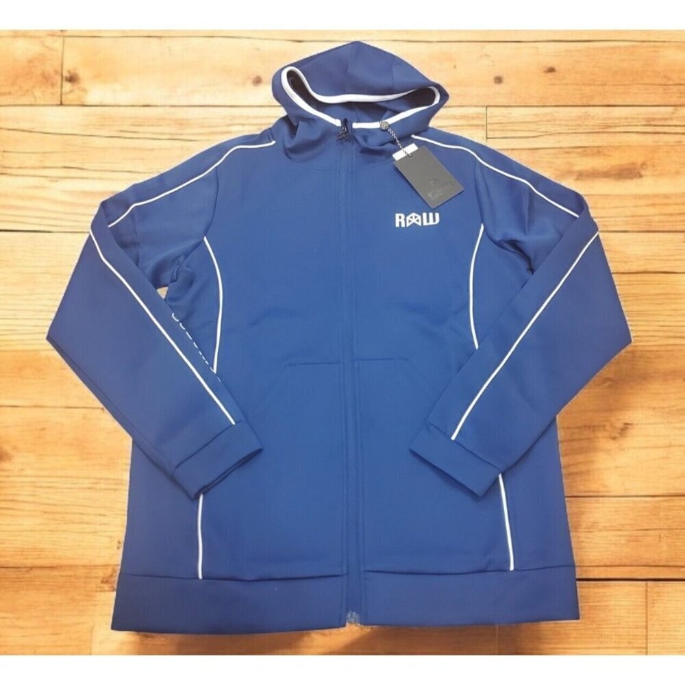 Rawgear Hoodie Zip-up Jacket Men's M Royal Blue Athletic Track Gym‎ #RG507 NWT